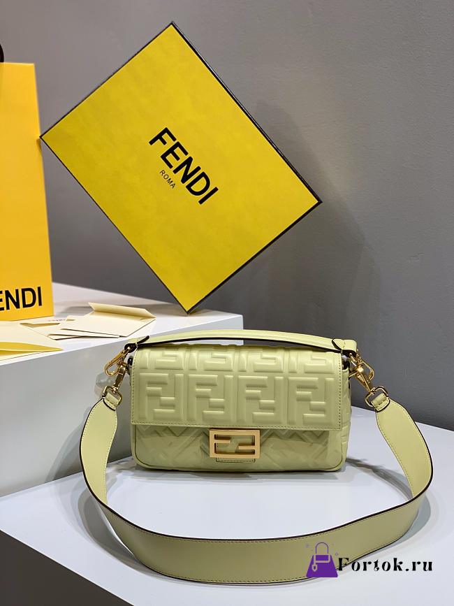 Fendi Baguette Nappa Leather Lime 8BR600 26x5x15cm - 1