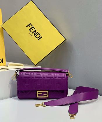 Fendi Baguette Nappa Leather Purple 8BR600 26x5x15cm