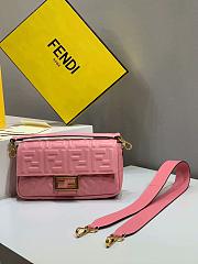 Fendi Baguette Nappa Leather Pink 8BR600 26x5x15cm - 5