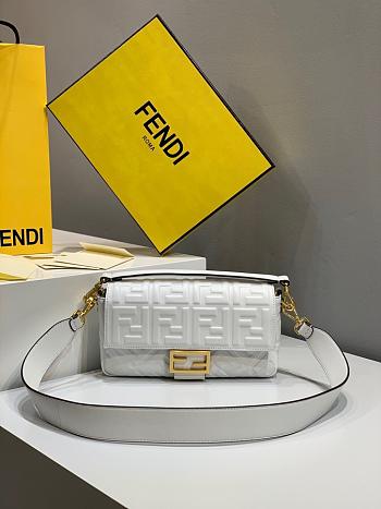 Fendi Baguette Nappa Leather White 8BR600 26x5x15cm