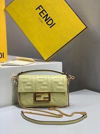 Fendi Small Baguette Nappa Leather Lime 8BS017 18x4x11cm