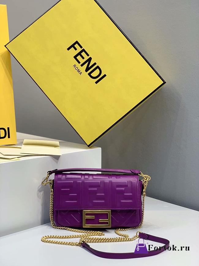 Fendi Small Nappla Leather Purple 8BS017 18x4x11cm - 1