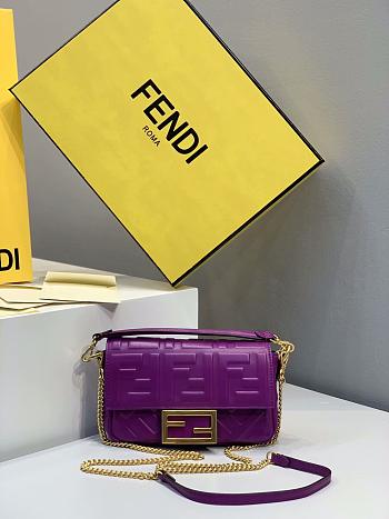 Fendi Small Nappla Leather Purple 8BS017 18x4x11cm