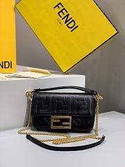 Fendi Small Nappla Leather Black 8BS017 18x4x11cm - 1