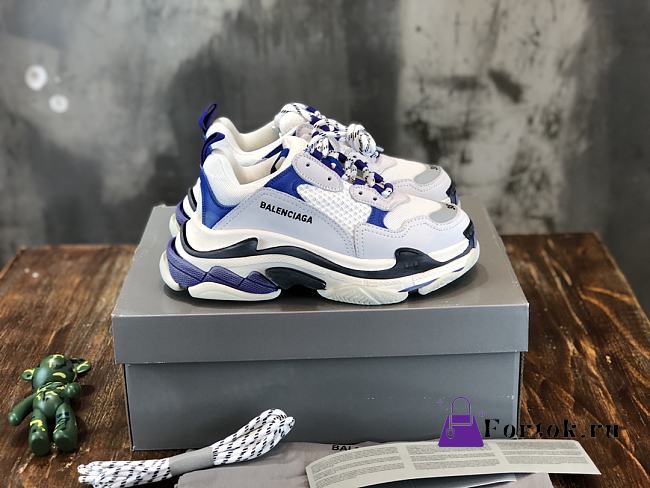 Balenciaga Triplpe S Clear Sole White/Navy - 1