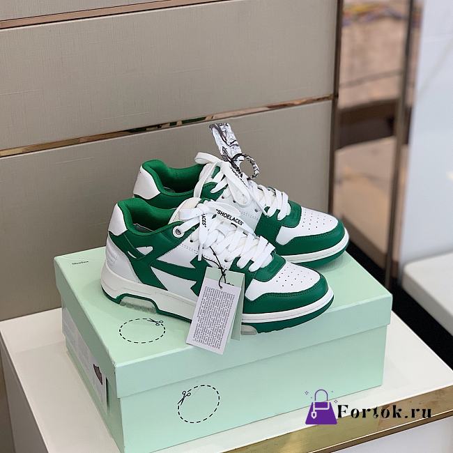 Off White Low Top Sneakers Green/White - 1