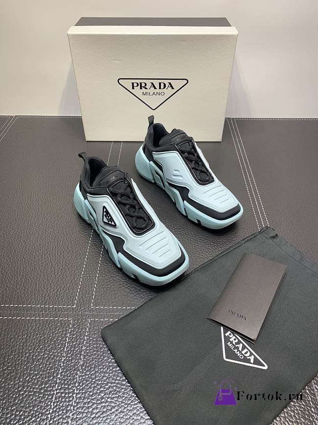 Prada Techno Strectch Sneakers Blue  - 1