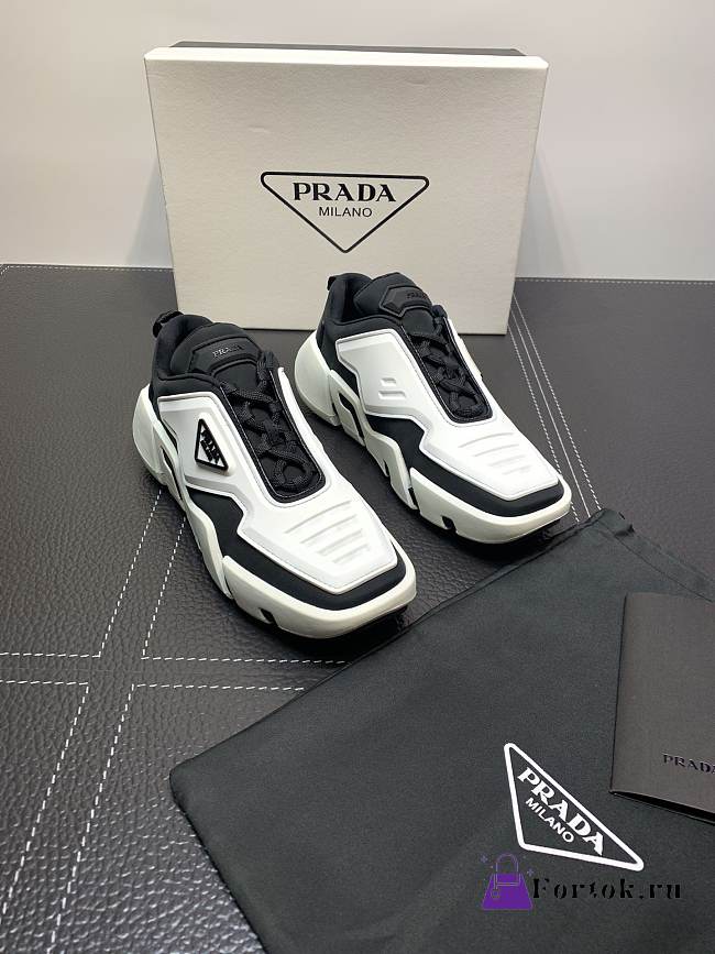 Prada Techno Strectch Sneakers White - 1