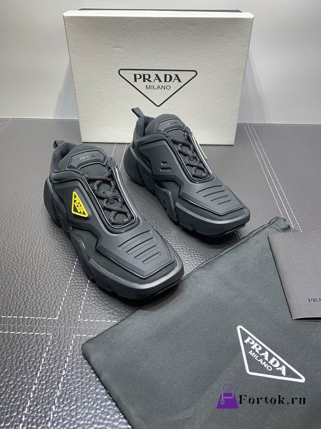 Prada Techno Strectch Sneakers Black - 1