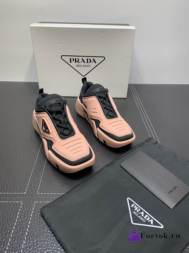 Prada Techno Strectch Sneakers Peach Pink - 1