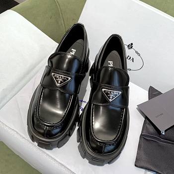 Prada Monolith Loafers Leather Black 