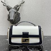 Fendi Baguette Chain Black/White Leather 8BR783 27x6x13.5cm - 1