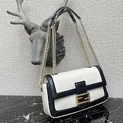 Fendi Baguette Chain Black/White Leather 8BR783 27x6x13.5cm - 3