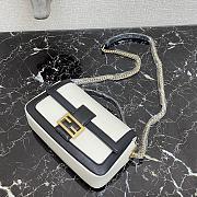 Fendi Baguette Chain Black/White Leather 8BR783 27x6x13.5cm - 2