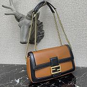 Fendi Baguette Chain Brown Leather 8BR783 27x6x13.5cm - 6