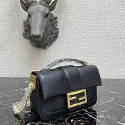 Fendi Mini Baguette Chain Black Leather 8BS045 19×5×10cm - 4