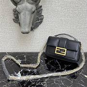 Fendi Mini Baguette Chain Black Leather 8BS045 19×5×10cm - 5