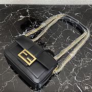 Fendi Mini Baguette Chain Black Leather 8BS045 19×5×10cm - 3