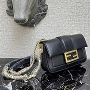 Fendi Mini Baguette Chain Black Leather 8BS045 19×5×10cm - 2