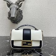 Fendi Mini Baguette Chain Black/White Leather 8BS045 19×5×10cm - 1