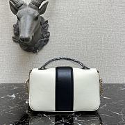 Fendi Mini Baguette Chain Black/White Leather 8BS045 19×5×10cm - 5