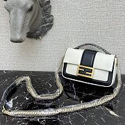 Fendi Mini Baguette Chain Black/White Leather 8BS045 19×5×10cm - 3