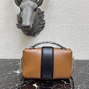 Fendi Mini Baguette Chain Brown Leather 8BS045 19×5×10cm - 4