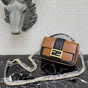 Fendi Mini Baguette Chain Brown Leather 8BS045 19×5×10cm - 3