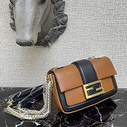 Fendi Mini Baguette Chain Brown Leather 8BS045 19×5×10cm - 2