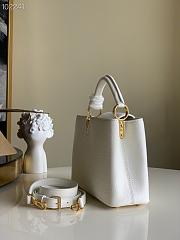 Louis Vuitton Capucines MM Taurillon Leather White M42253 31×21×11cm - 3