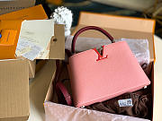 Louis Vuitton Capucines MM Taurillon Leather Pink/Red M56409 31×21×11cm - 2
