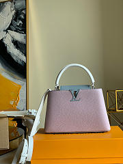 Louis Vuitton Capucines MM Taurillon Leather Pink/Blue M56409 31×21×11cm - 1