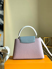 Louis Vuitton Capucines MM Taurillon Leather Pink/Blue M56409 31×21×11cm - 4