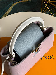 Louis Vuitton Capucines MM Taurillon Leather Pink/Blue M56409 31×21×11cm - 3