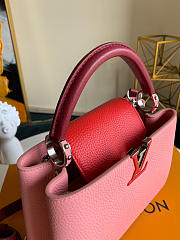 Louis Vuitton Capucines BB Taurillon Leather Pink/Red M57223 27x21x9cm - 5