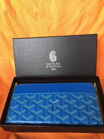 Goyard Matignon Wallet GM Blue 19cm