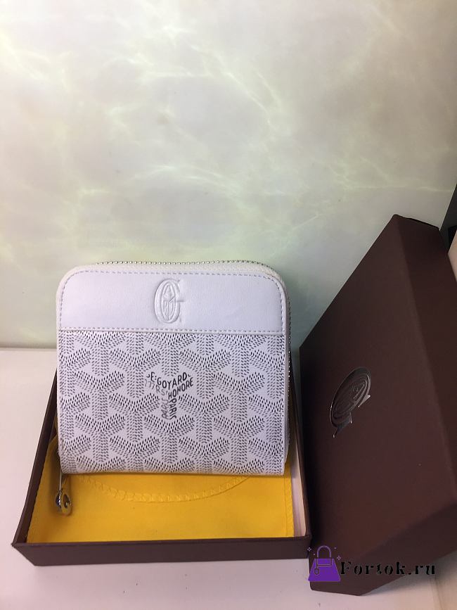 Goyard Matignon Wallet PM Zipper White 11x10cm - 1