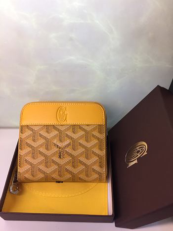 Goyard Matignon Wallet PM Zipper Yellow 11x10cm