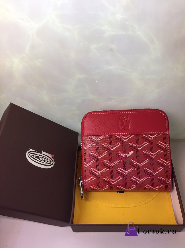 Goyard Matignon Wallet PM Zipper Red 11x10cm - 1