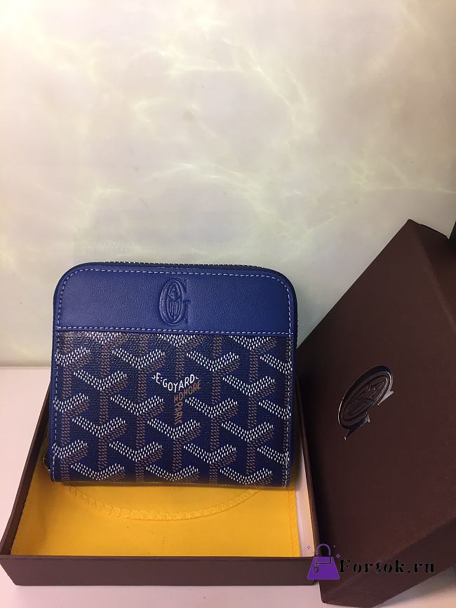 Goyard Matignon Wallet PM Zipper Blue 11x10cm - 1