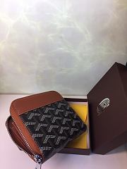 Goyard Matignon Wallet PM Zipper Black/Brown 11x10cm - 4