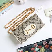 Gucci Horsebit 1955 Wallet With Chain Canvas White ‎621892 19x10x4cm - 2