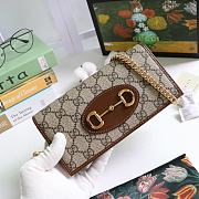 Gucci Horsebit 1955 Wallet With Chain Canvas Brown ‎621892 19x10x4cm - 1