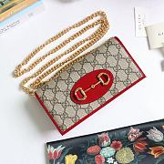 Gucci Horsebit 1955 Wallet With Chain Canvas Red ‎621892 19x10x4cm - 4