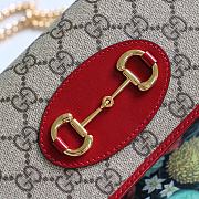 Gucci Horsebit 1955 Wallet With Chain Canvas Red ‎621892 19x10x4cm - 2