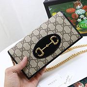 Gucci Horsebit 1955 Wallet With Chain Canvas Black ‎621892 19x10x4cm - 1
