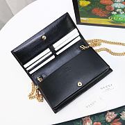 Gucci Horsebit 1955 Wallet With Chain Canvas Black ‎621892 19x10x4cm - 2
