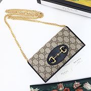 Gucci Horsebit 1955 Wallet With Chain Canvas Black ‎621892 19x10x4cm - 6