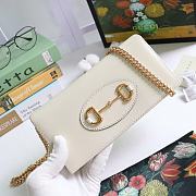 Gucci Horsebit 1955 Wallet With Chain Leather White ‎621892 19x10x4cm - 1