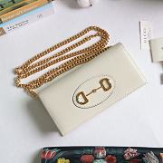 Gucci Horsebit 1955 Wallet With Chain Leather White ‎621892 19x10x4cm - 4